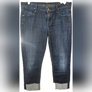 EUC Citizens of Humanity cropped straight leg jeans with cuff, size 8/10